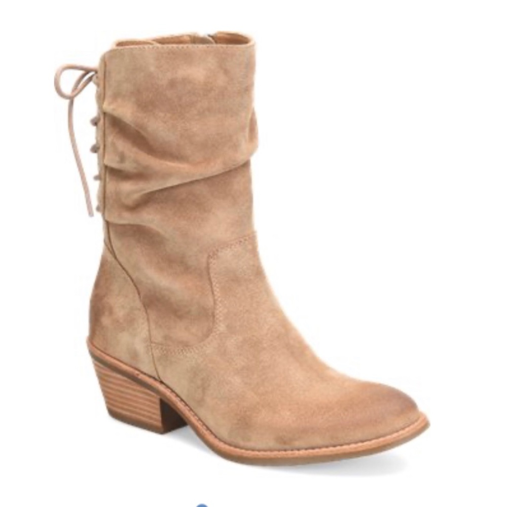 Sofft Sharnell Suede Lace-Up Waterproof Boho Boots Barley Tan NIB sz 6